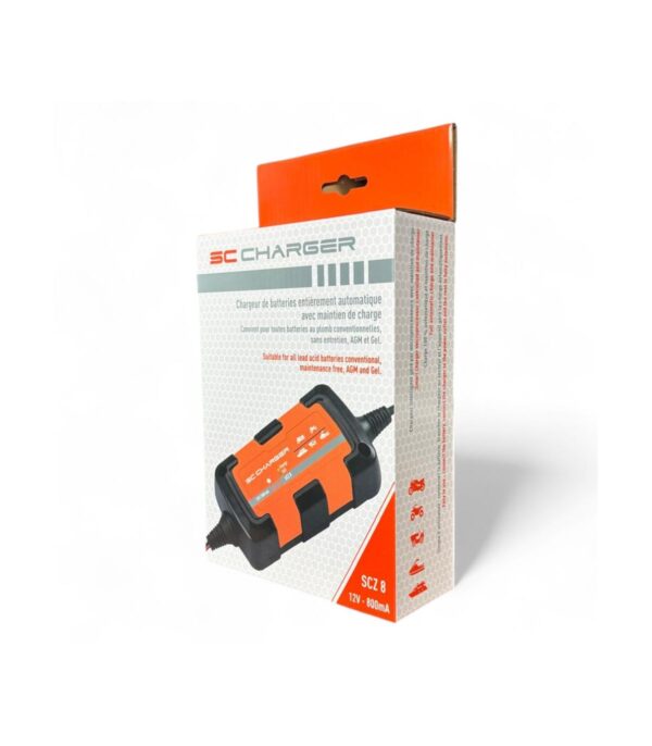 Chargeur de batterie automatique 12V 0,8A avec maintien de charge – SCZ 8