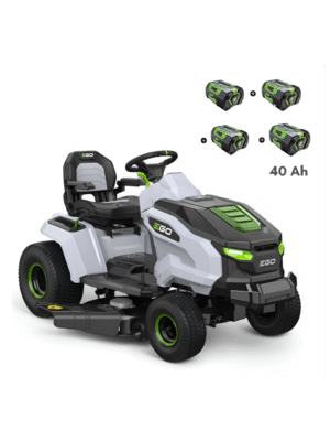 PACK Tracteur tondeuse autoportée à éjection latérale et mulching, 4 batteries 10Ah et chargeur rapide - EGO TR4201E