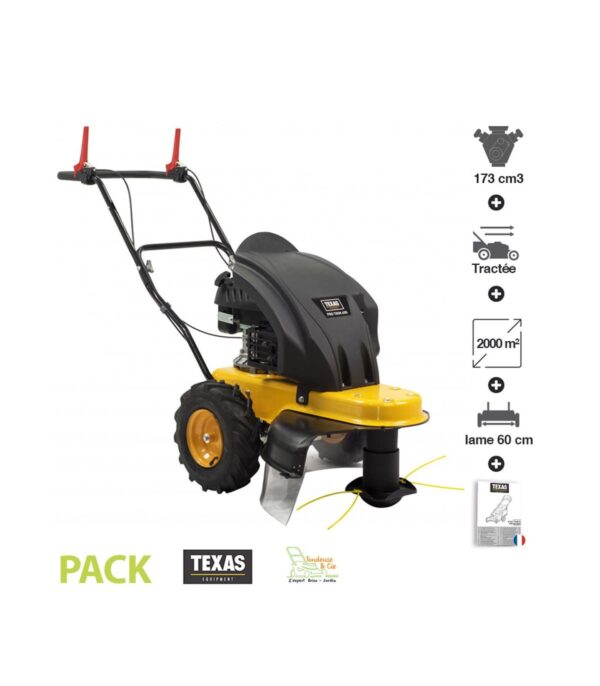 Tondeuse débroussailleuse à roues tractées 3,9 cv 173 cm3 coupe 60cm TEXAS ProTrim600TR