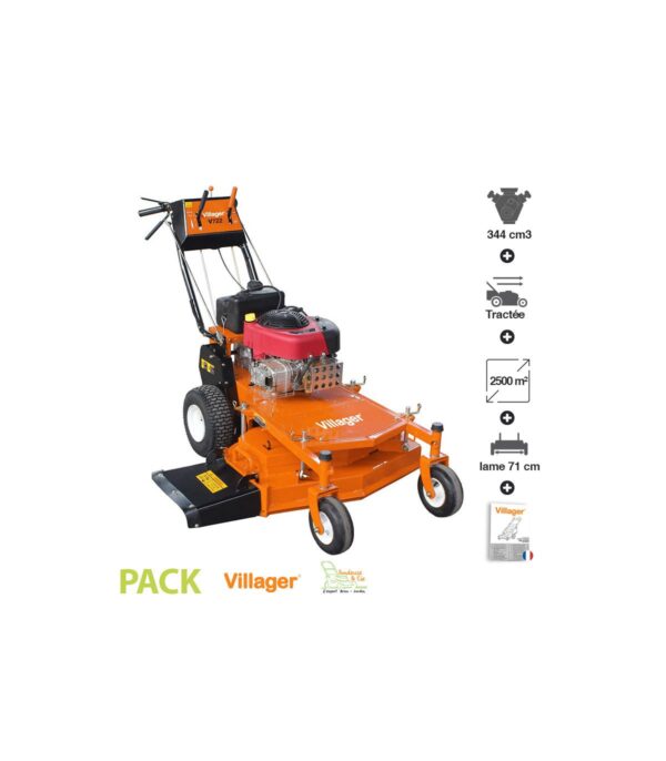 Tondeuse débroussailleuse thermique pro 9,2 cv Briggs Stratton 344 cm3 VILLAGER V722